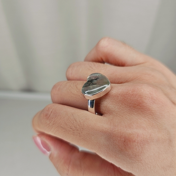 Real Gemstone Ring Size 8.5 Heart Ring